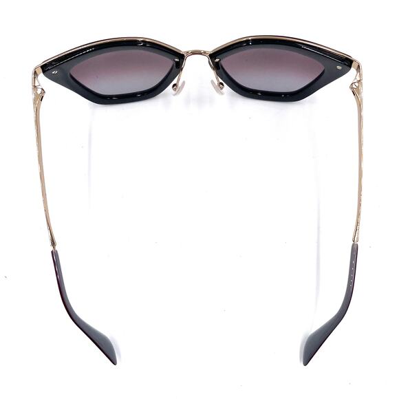 Prada Cinema Sunglasses Cat Eye Black Frame Gold Trim Gradient Lens SPR 53S - Picture 5 of 13